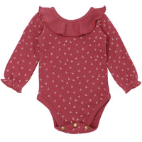 L'ovedbaby Organic Ruffle Bodysuit - Appleberry Dots