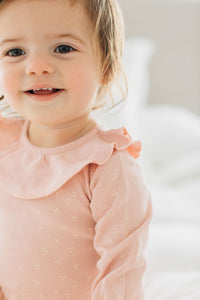 L'ovedbaby Organic Ruffle Bodysuit - Rosewater Dots