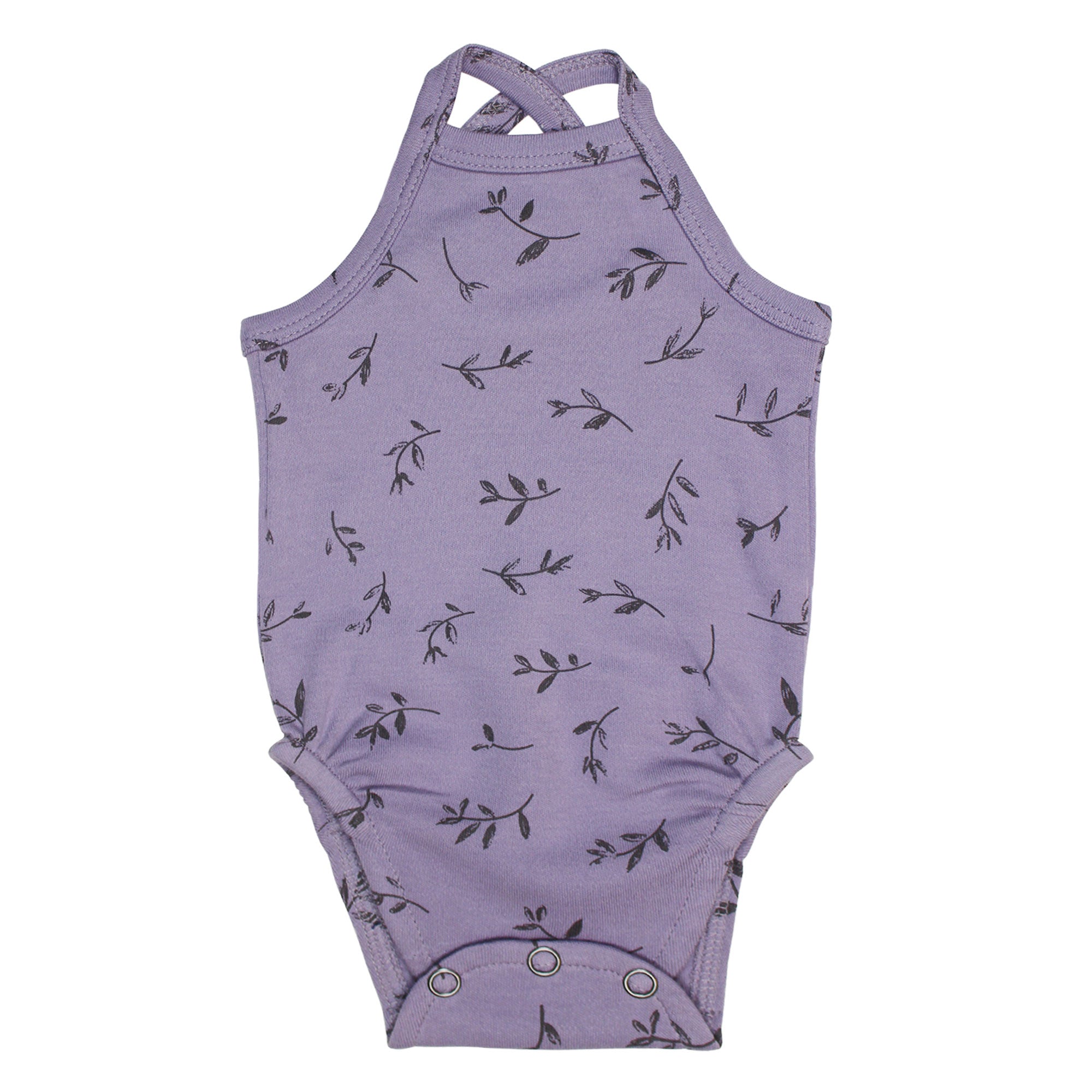 L'ovedbaby Organic Criss-Cross Bodysuit - Amethyst Flower