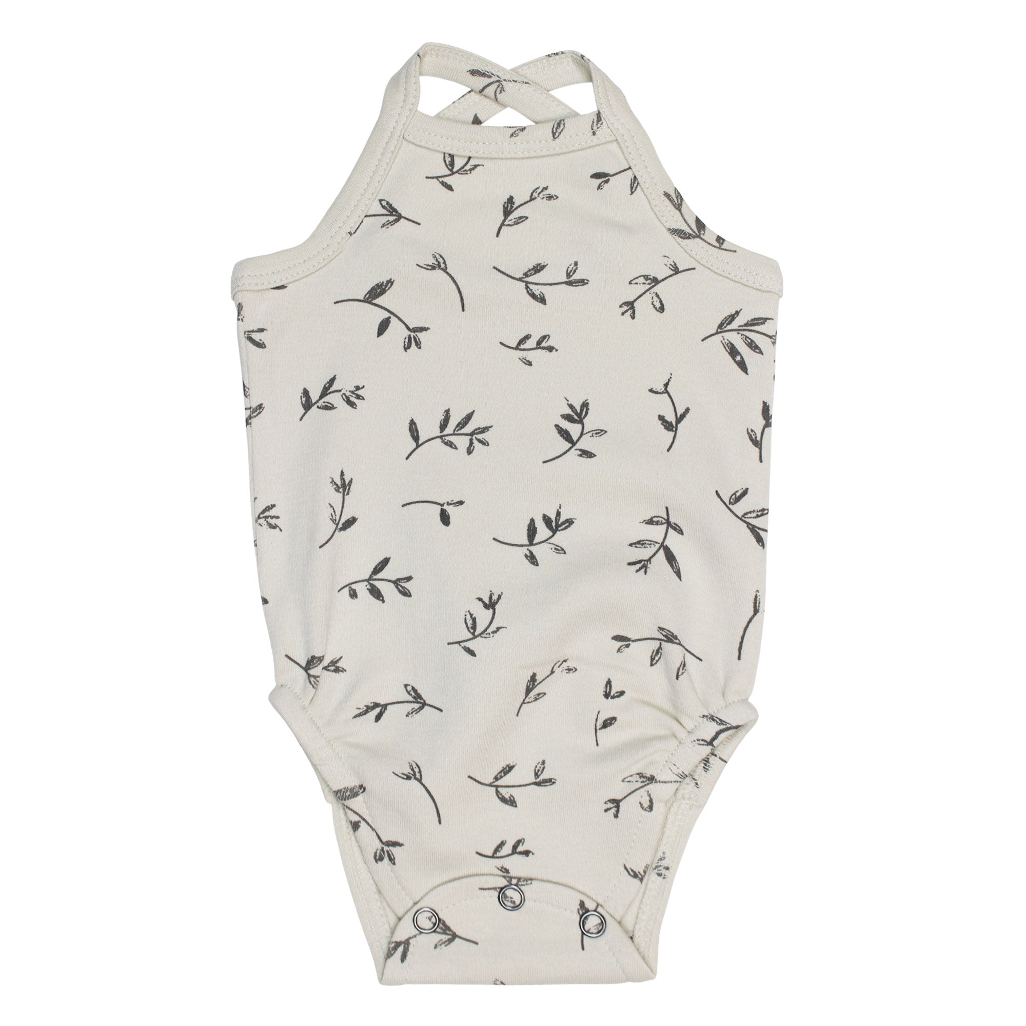 L'ovedbaby Organic Criss-Cross Bodysuit - Stone Flower