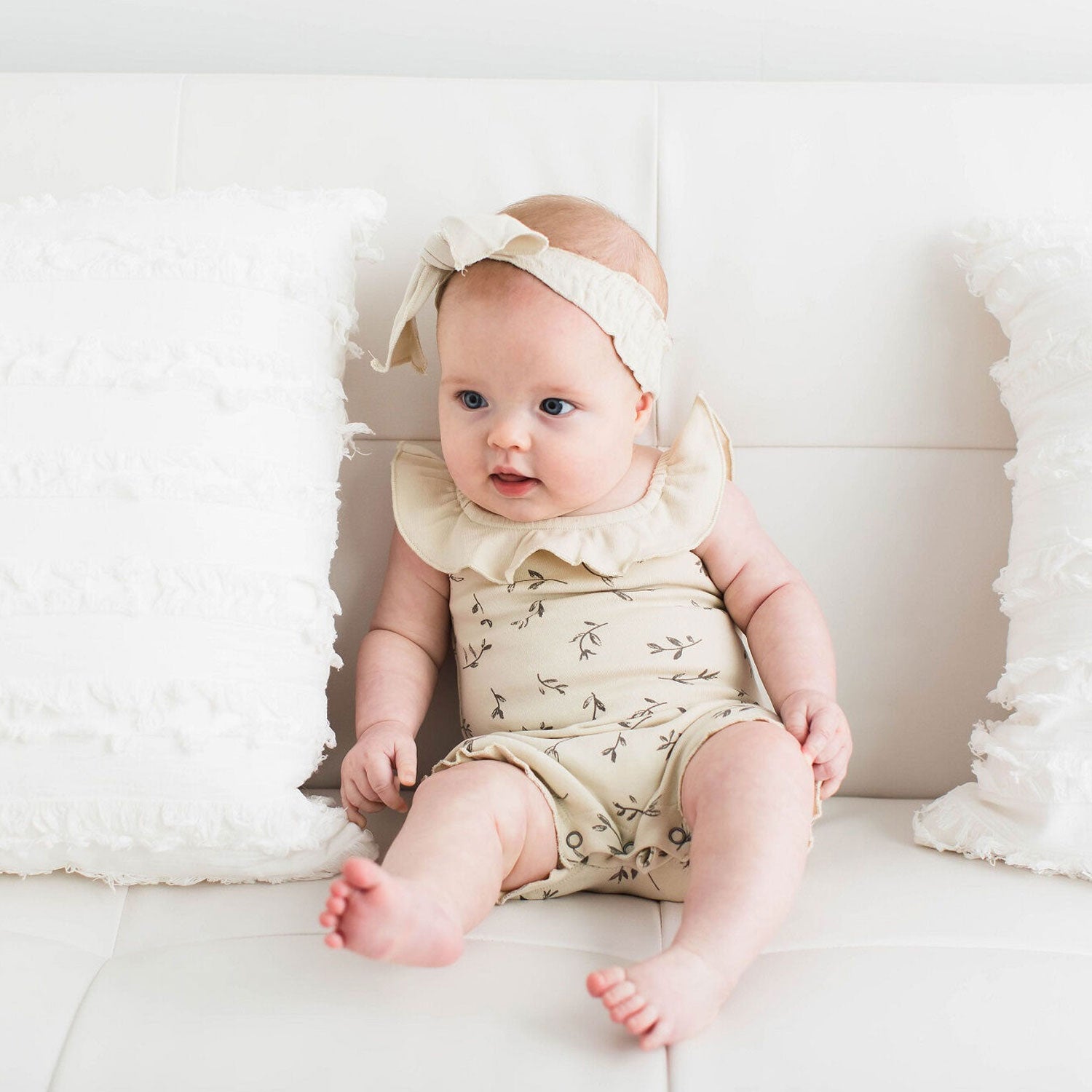 L'ovedbaby Organic Bubble Romper - Stone Flower