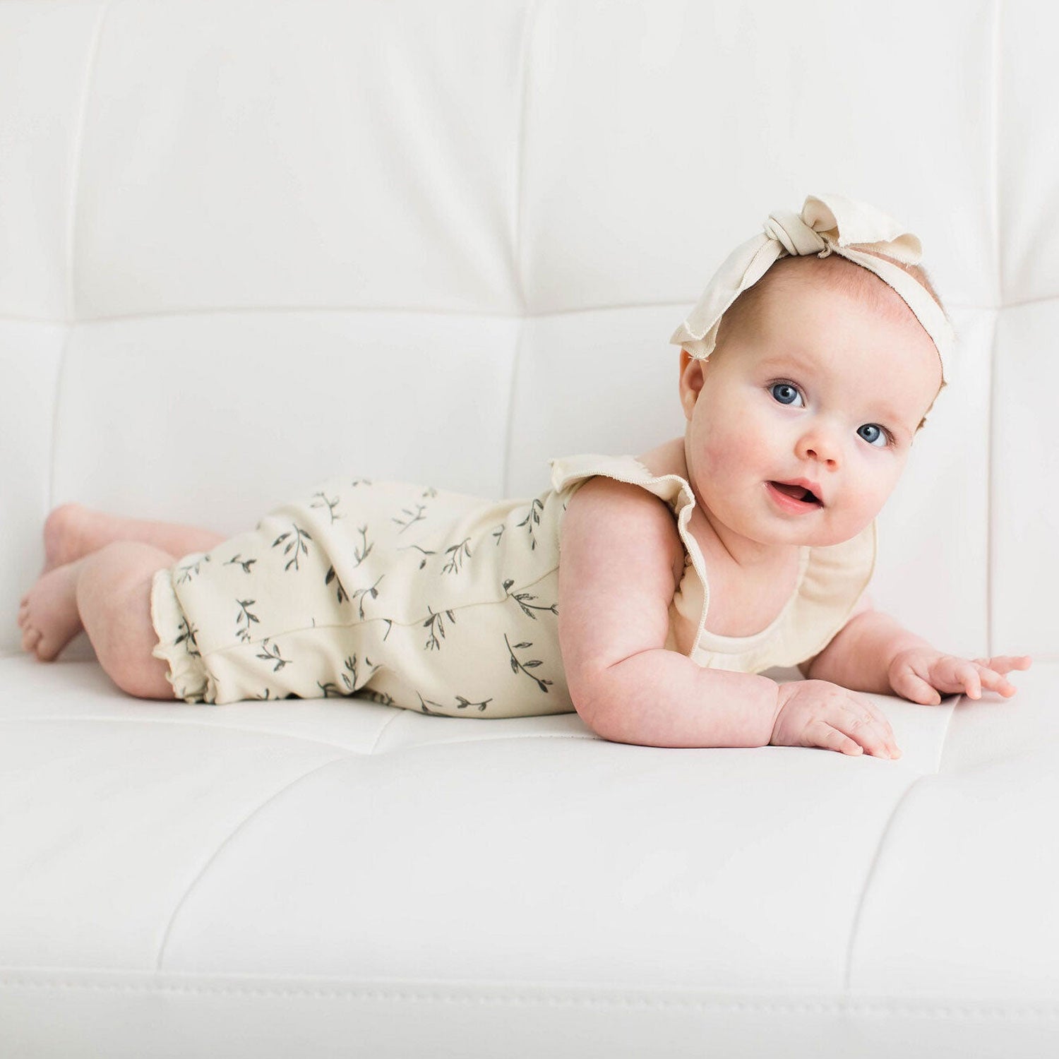 L'ovedbaby Organic Bubble Romper - Stone Flower