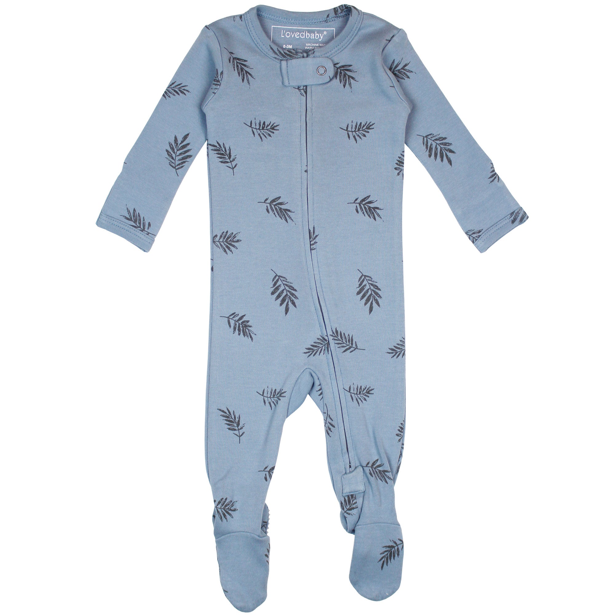 L'ovedbaby Organic Zipper Footie - Pool Fern