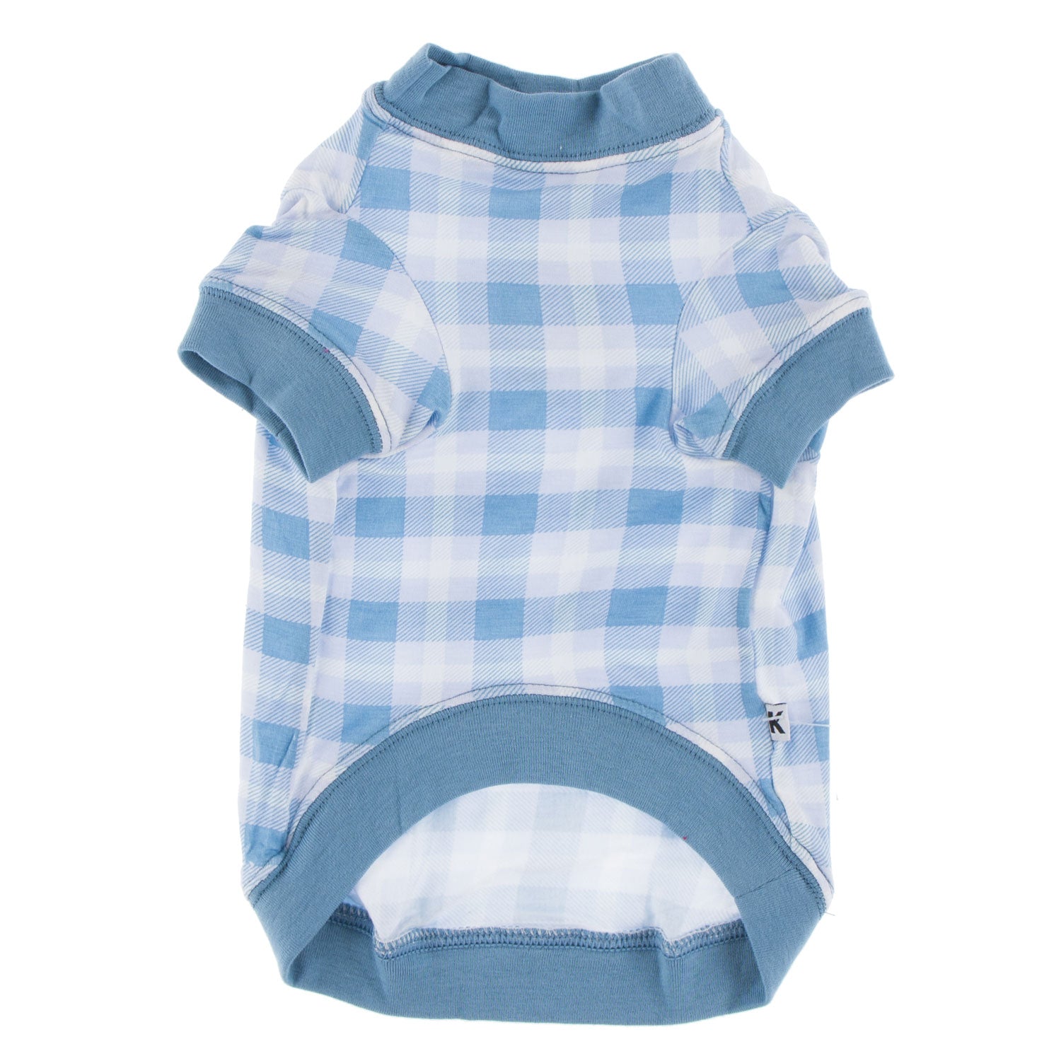 Kickee Pants Dog Tee Blue Moon Holiday Plaid