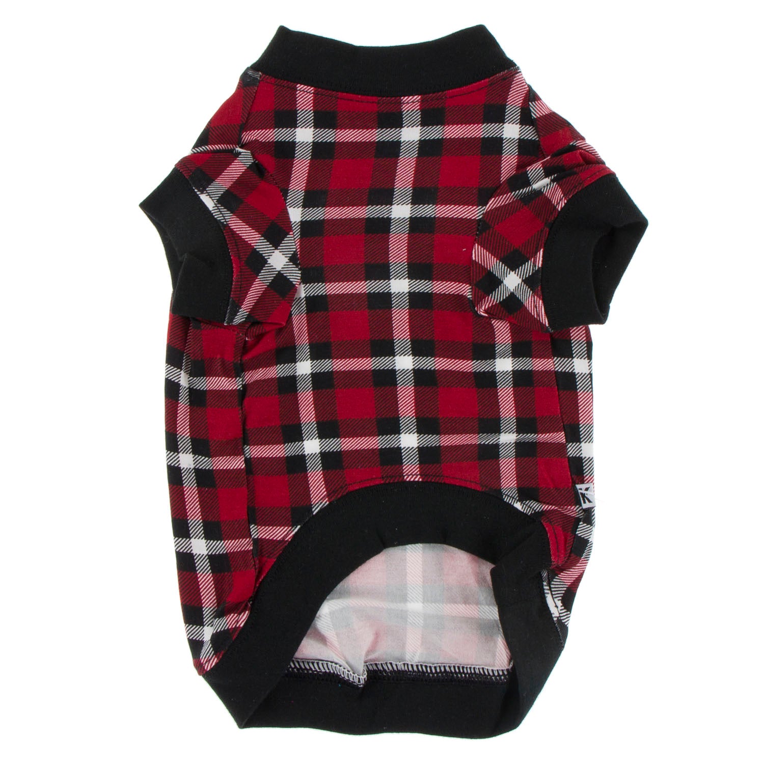 Kickee Pants Dog Tee Crimson Holiday Plaid