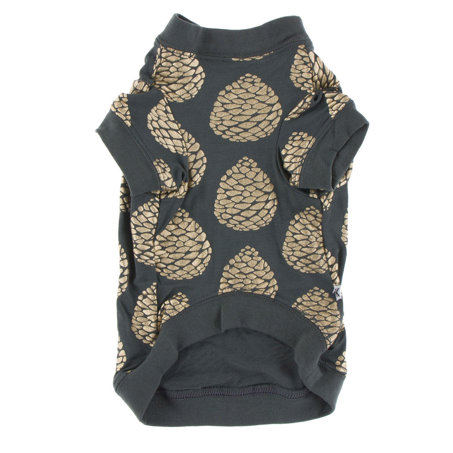 Kickee Pants Dog Tee Pewter Pinecones