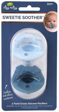 Itzy Ritzy Sweetie Soother Silicone Pacifier 2 Pack - Blue Arrows