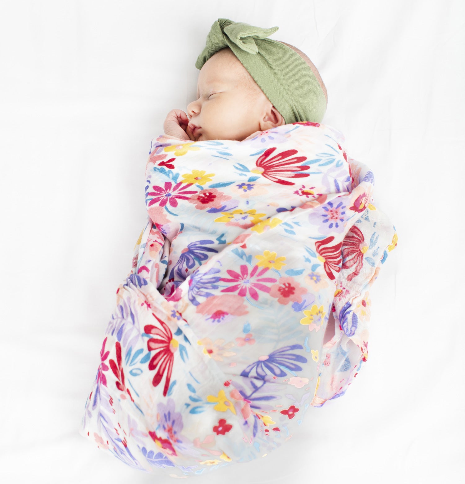 Loulou Lollipop Bamboo Muslin Swaddle Blanket - Light Field Flowers