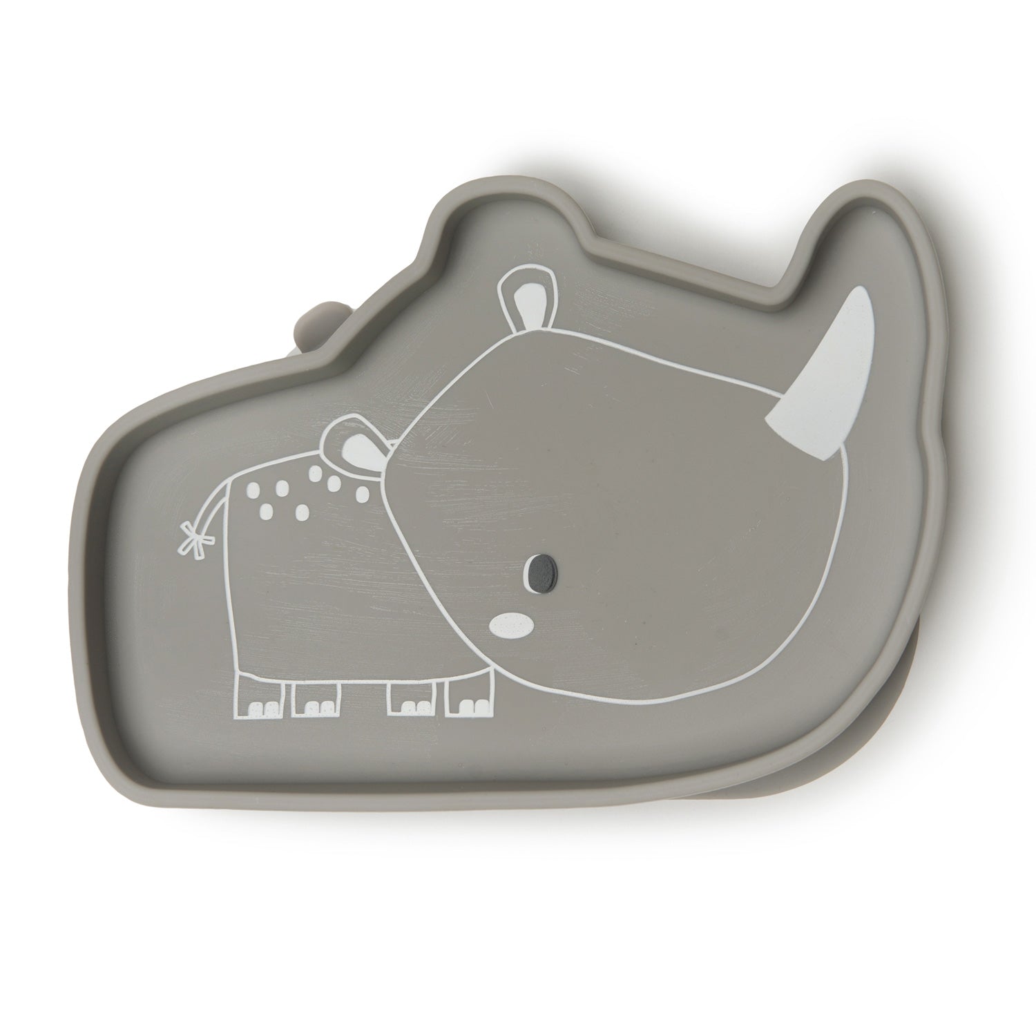 Loulou Lollipop Silicone Suction Snack Plate - Rhino