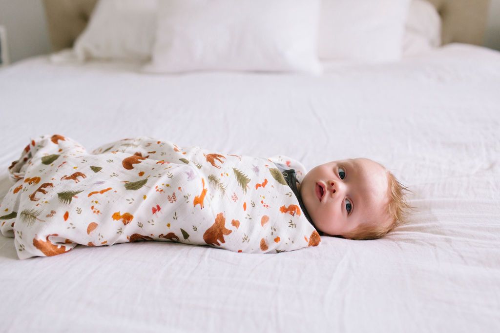 Loulou Lollipop Bamboo Muslin Swaddle Blanket Forest Friends