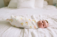 Loulou Lollipop Bamboo Muslin Swaddle Blanket Pastel Rainbow