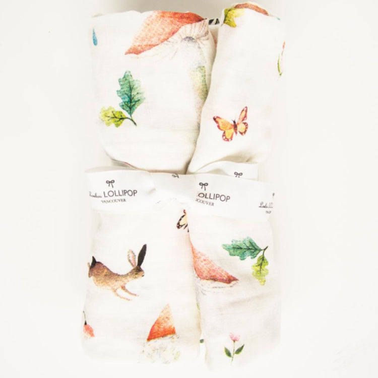 Loulou Lollipop Bamboo Muslin Swaddle Blanket Woodland Gnome