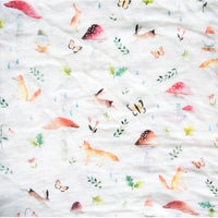 Loulou Lollipop Bamboo Muslin Swaddle Blanket Woodland Gnome
