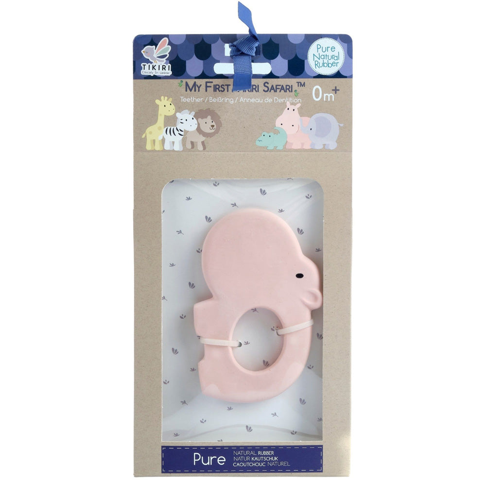 Tikiri Toys Natural Rubber Teether - Hippo