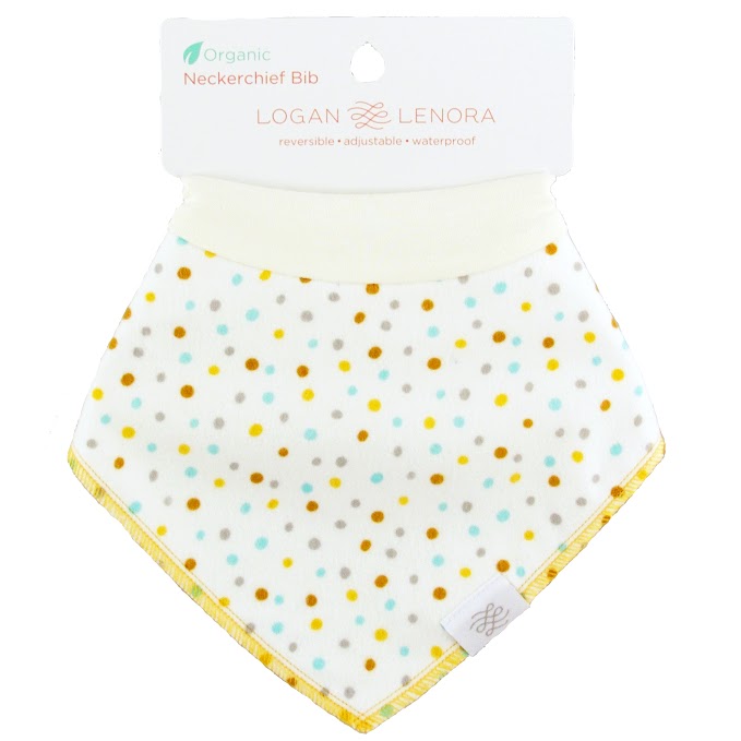 Logan + Lenora Aqua Dots Organic Neckerchief Bib