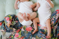 Loulou Lollipop Bamboo Muslin Swaddle Blanket Midnight Bloom