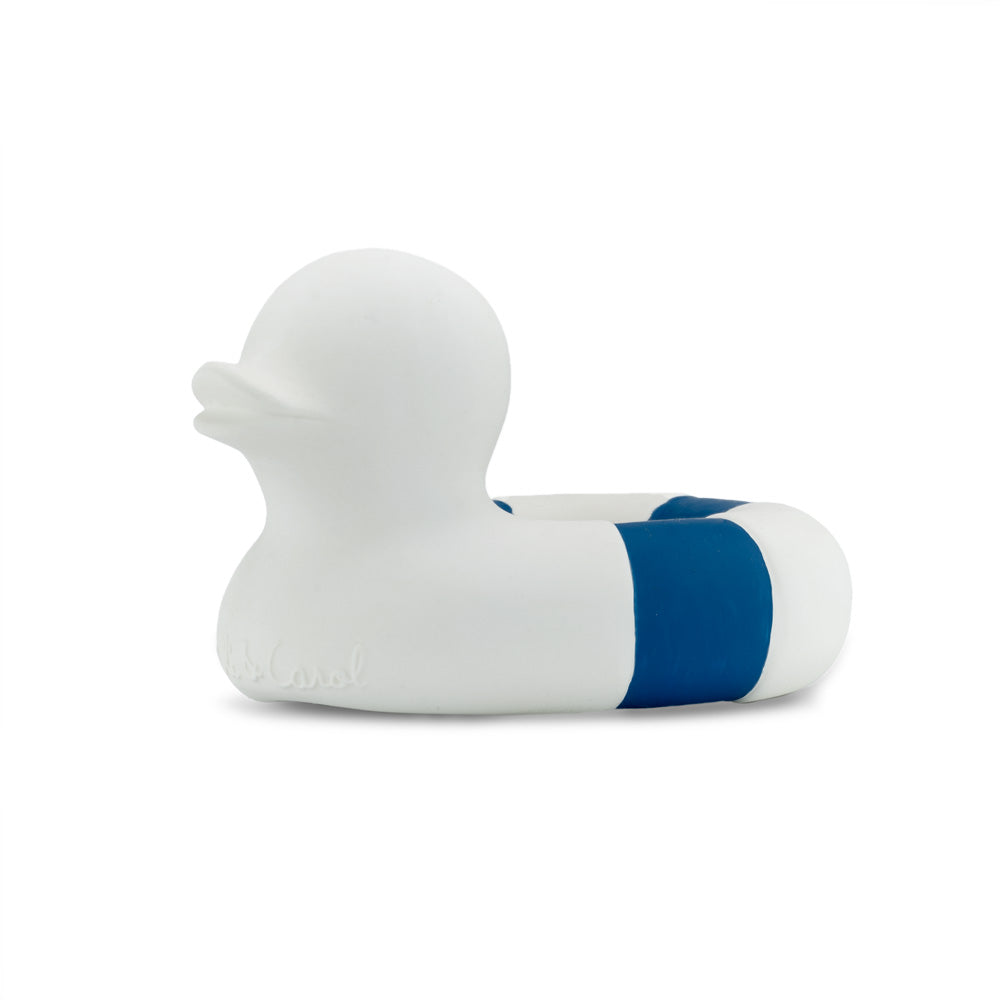 Oli & Carol Natural Rubber Bath Toy - Flo the Floatie White