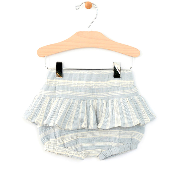 City Mouse Organic Crinkle Cotton Skirted Bloomer - Stripes