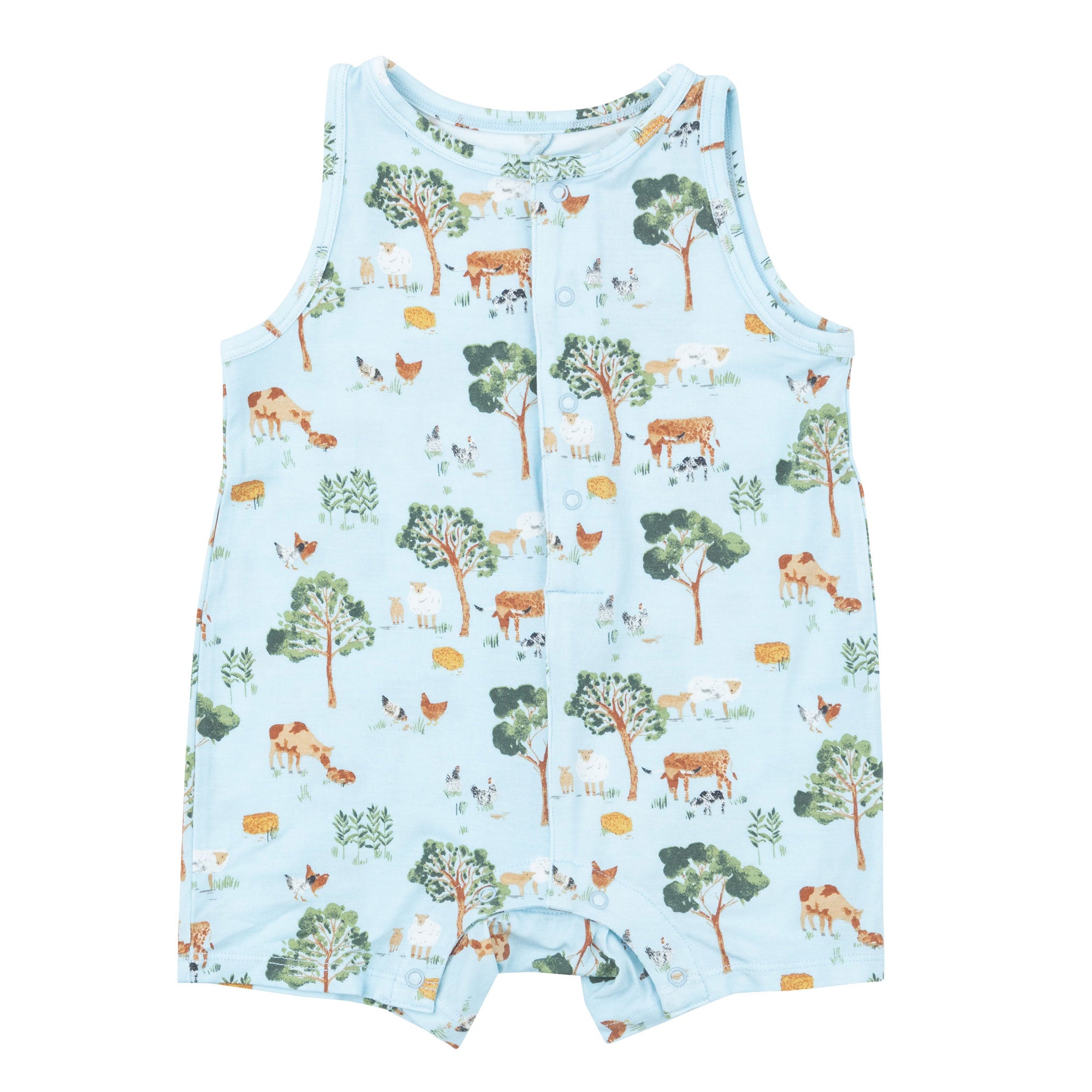 Angel Dear Bamboo Shortie Romper - Farm Friends