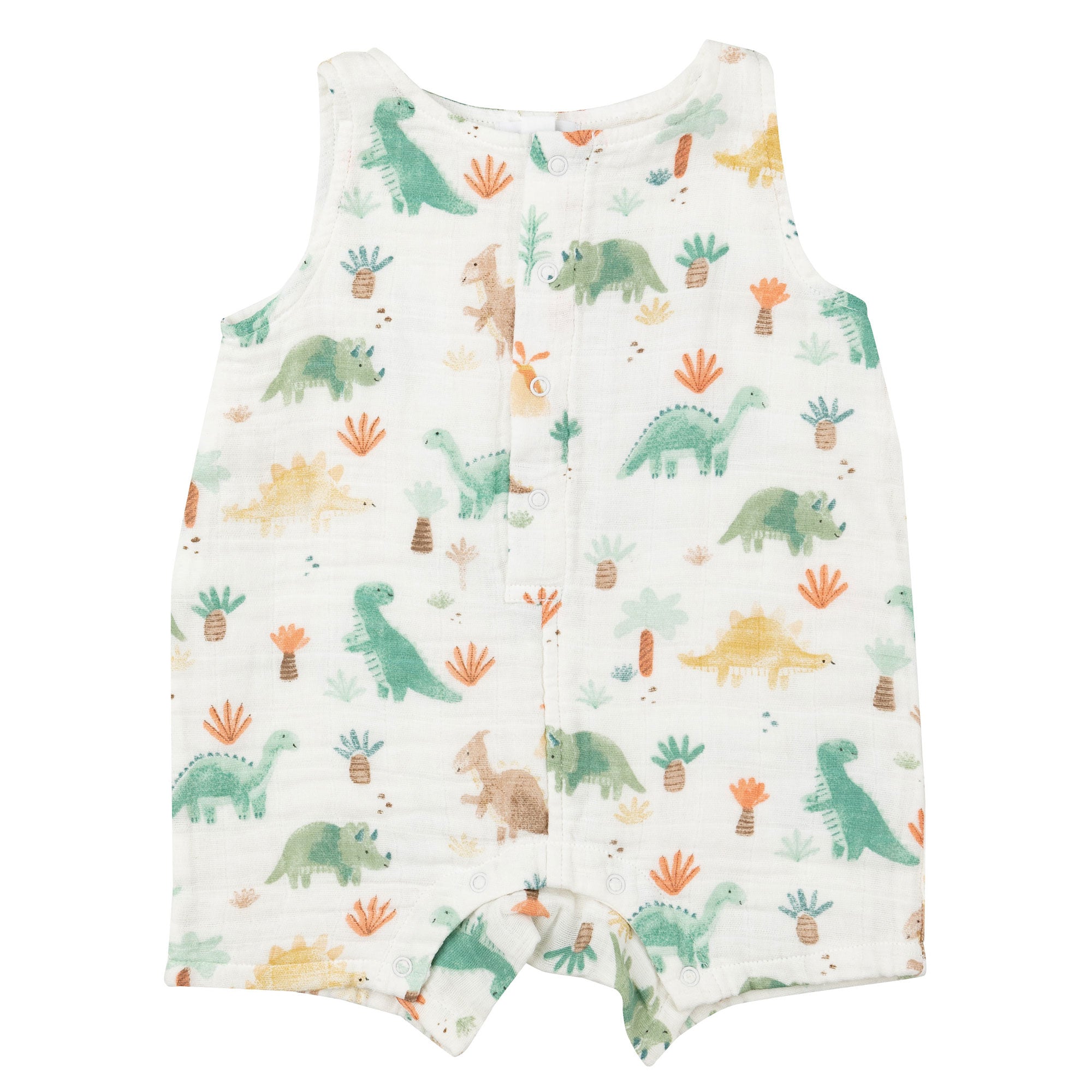 Angel Dear Organic Muslin Shortie Romper - Softy Dinos