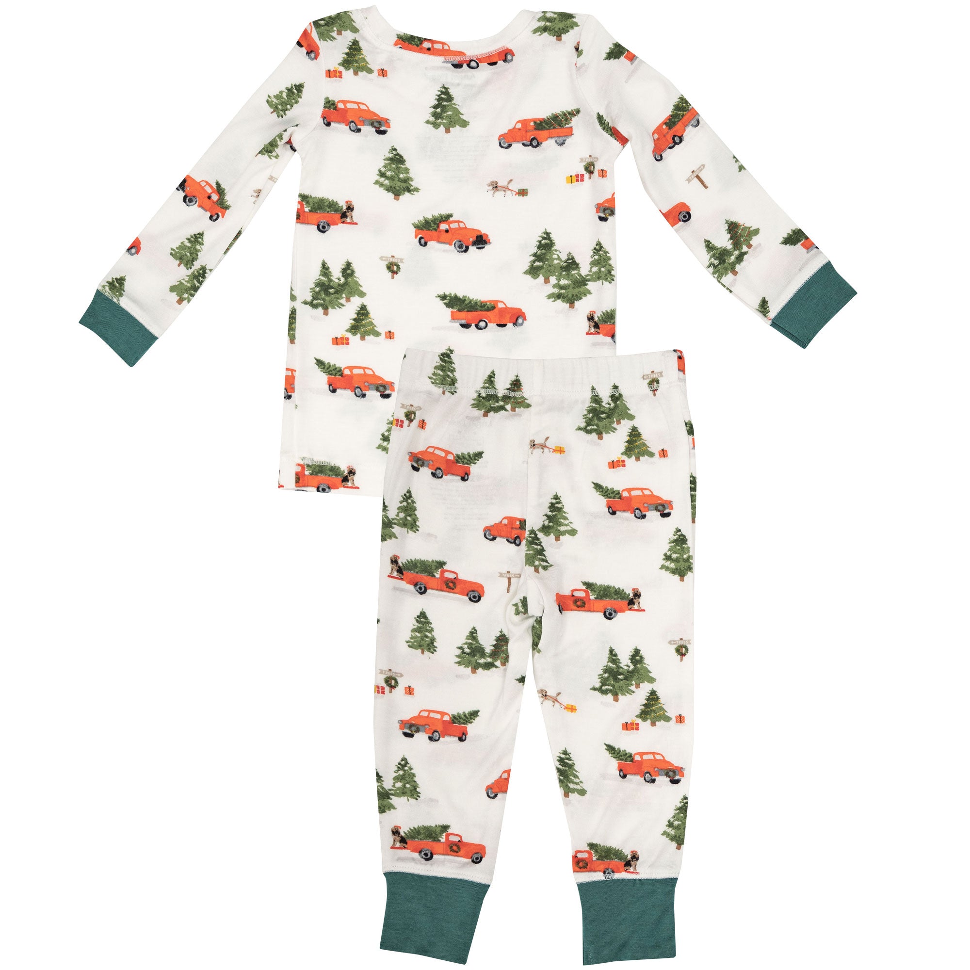 Angel Dear Holiday Loungewear Set - Vintage Red Truck