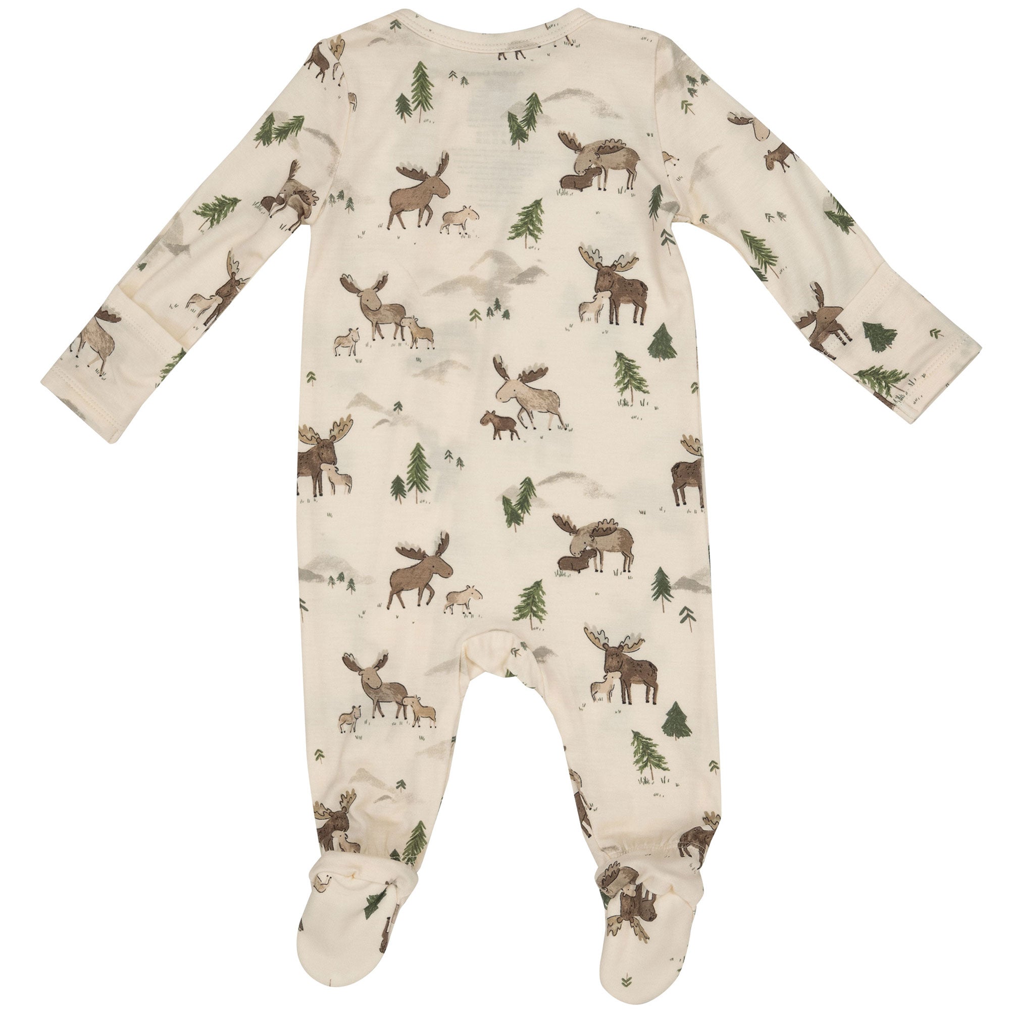 Angel Dear Bamboo Zipper Footie - Moose Family
