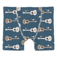 Kickee Pants Bamboo Boy's Boxer Brief Set - Deep Sea Guitar Birds