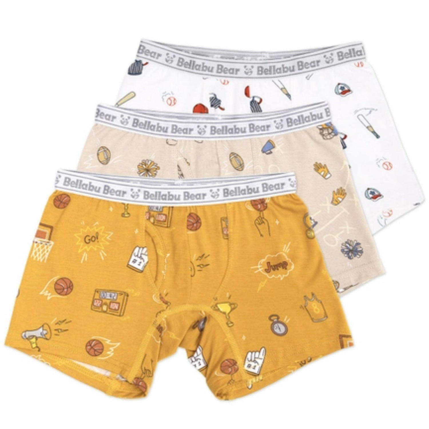 Bellabu Bear Bamboo Boys Boxer Briefs 3-Pack | Sports