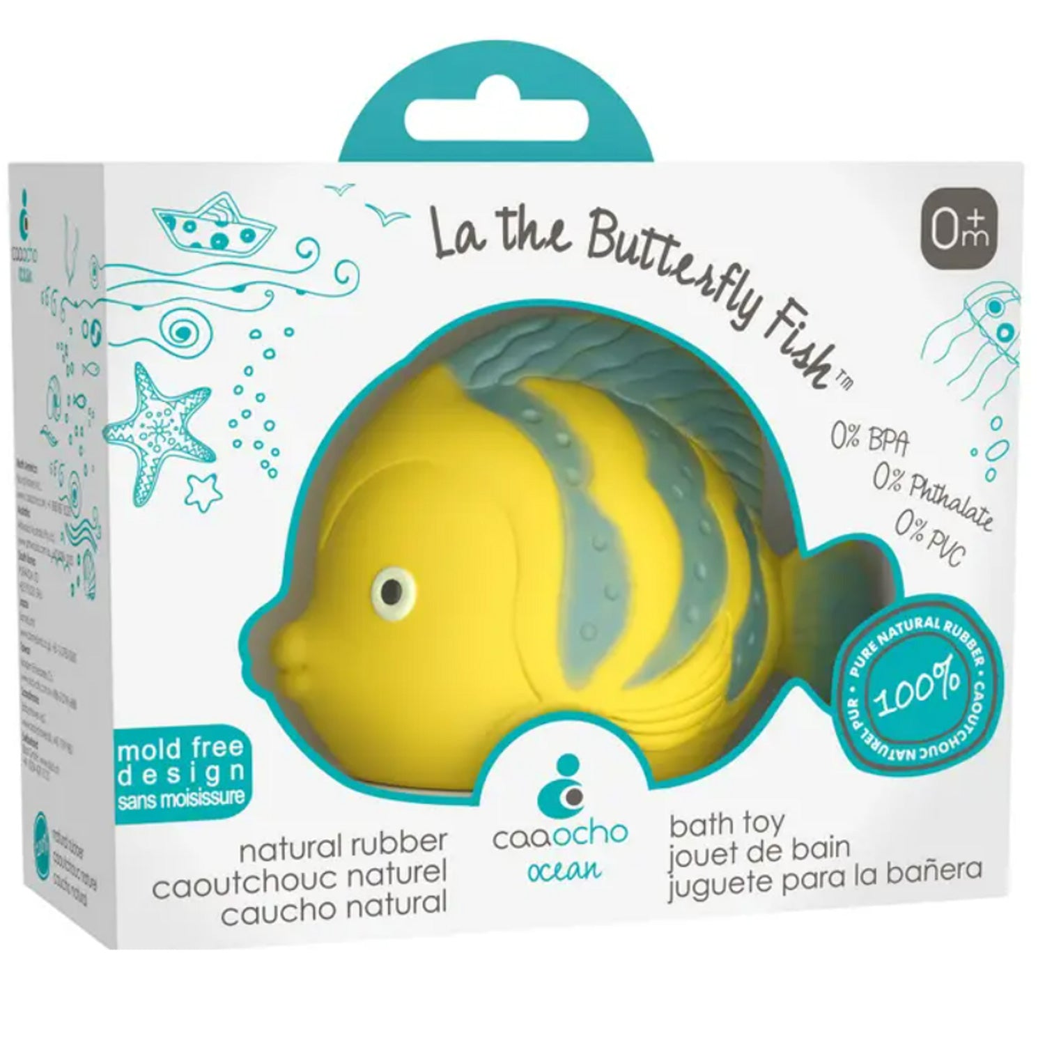 CaaOcho Pure Natural Rubber Butterfly Fish Bath Toy