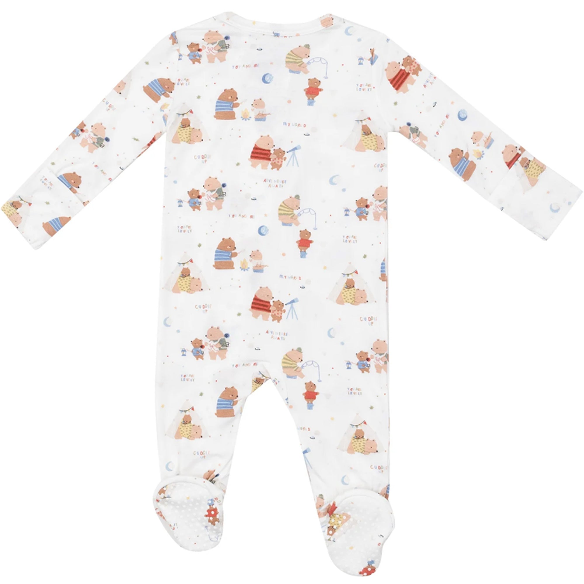 Angel Dear Bamboo 2-Way Zipper Footie - Camping Bear Adventures