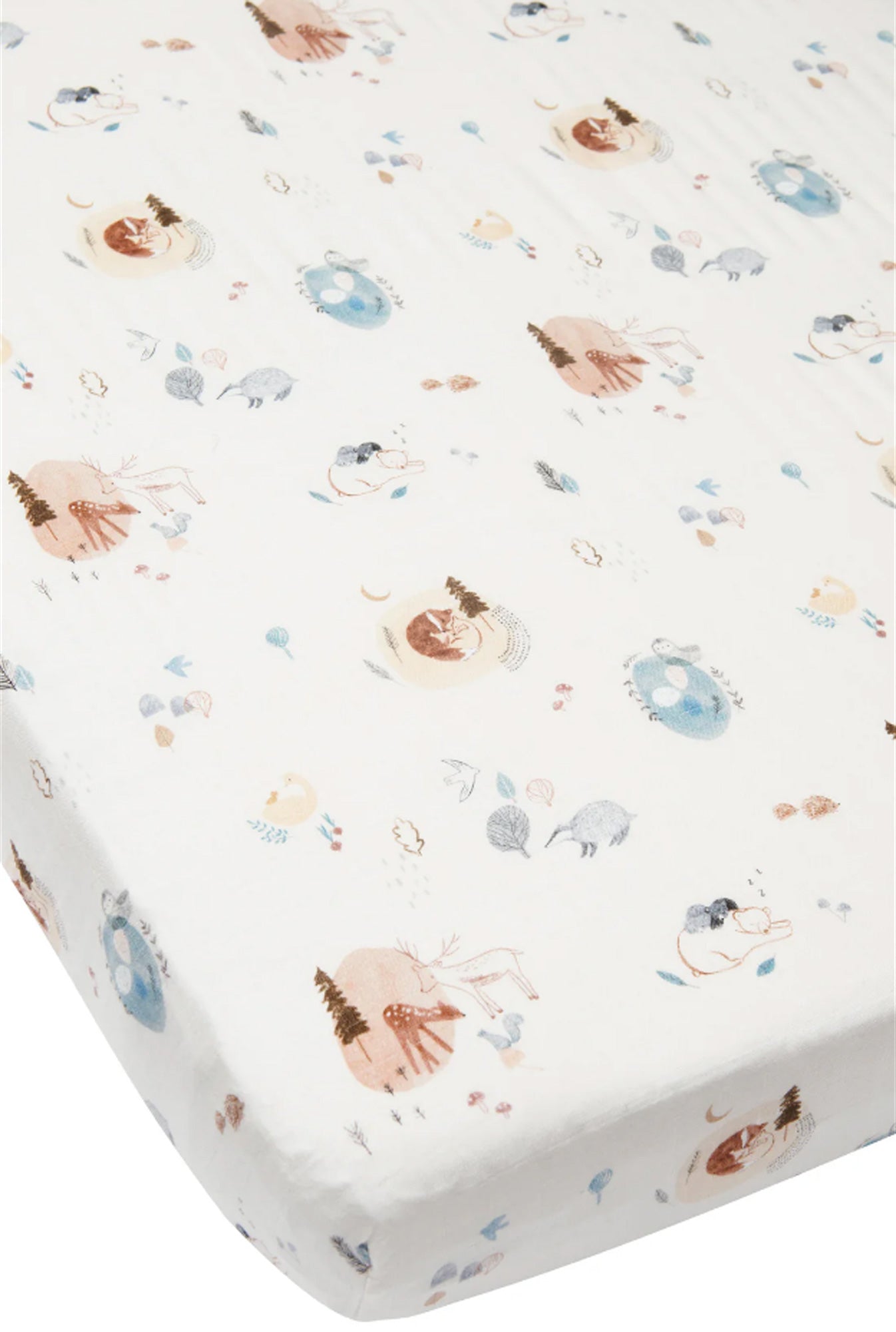 Loulou Lollipop Bamboo Muslin Fitted Crib Sheet -  Cozy Forest