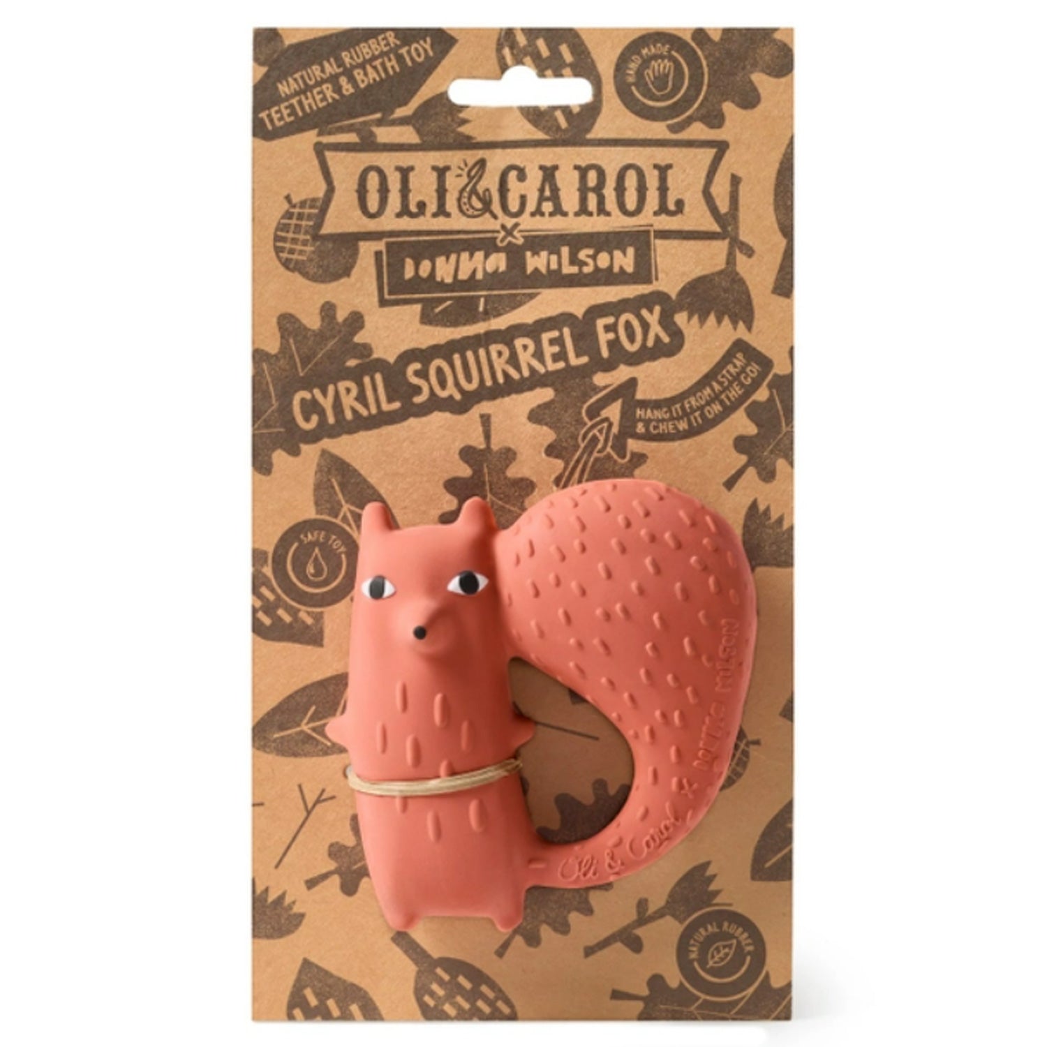 Oli & Carol Cyril Squirrel Fox Natural Rubber Teether and Bath Toy