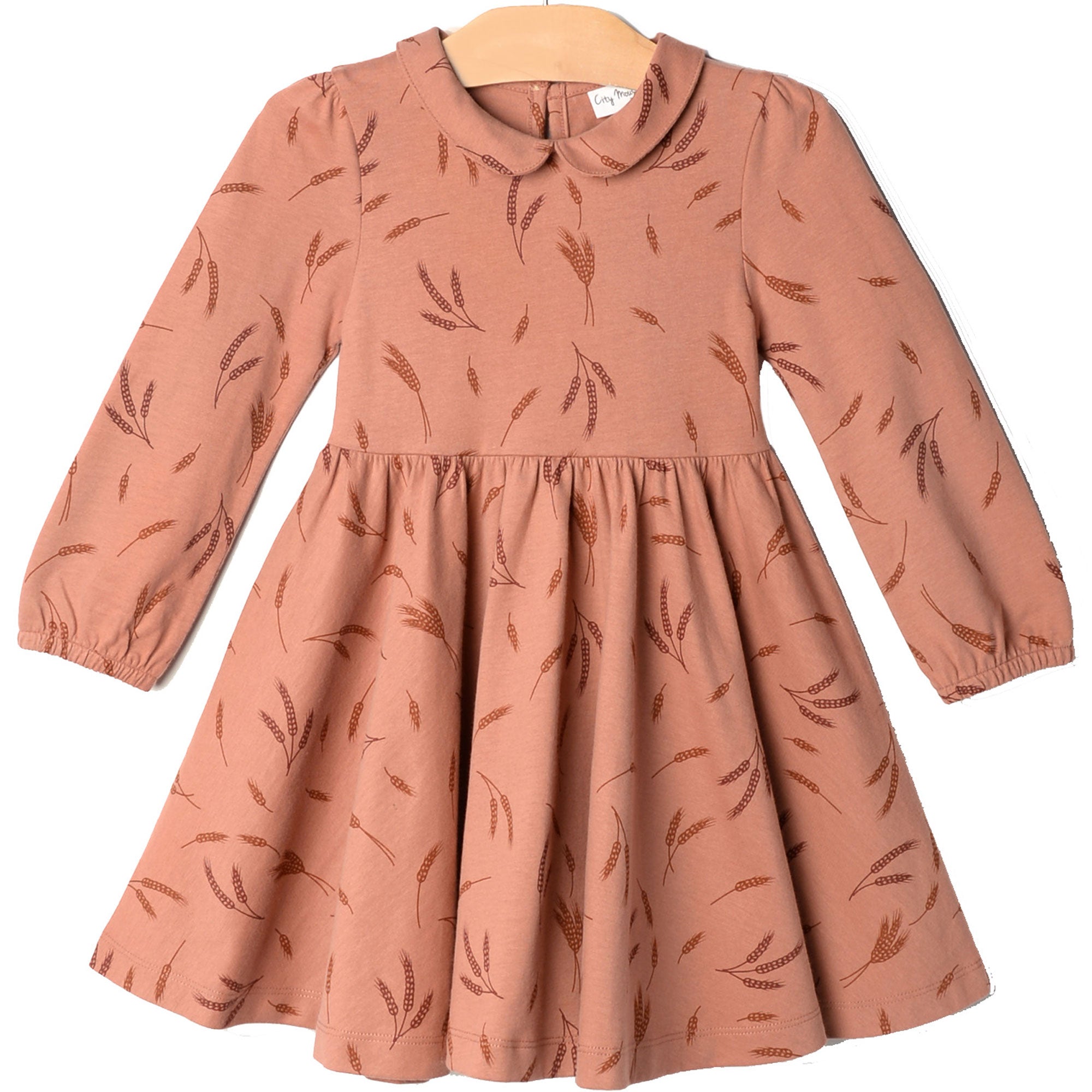 City Mouse Collar Twirl Dress- Wheat