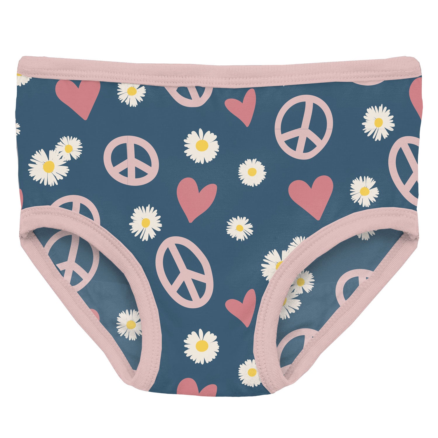 Kickee Pants Bamboo Girls Underwear Set - Peace, Love and Happiness