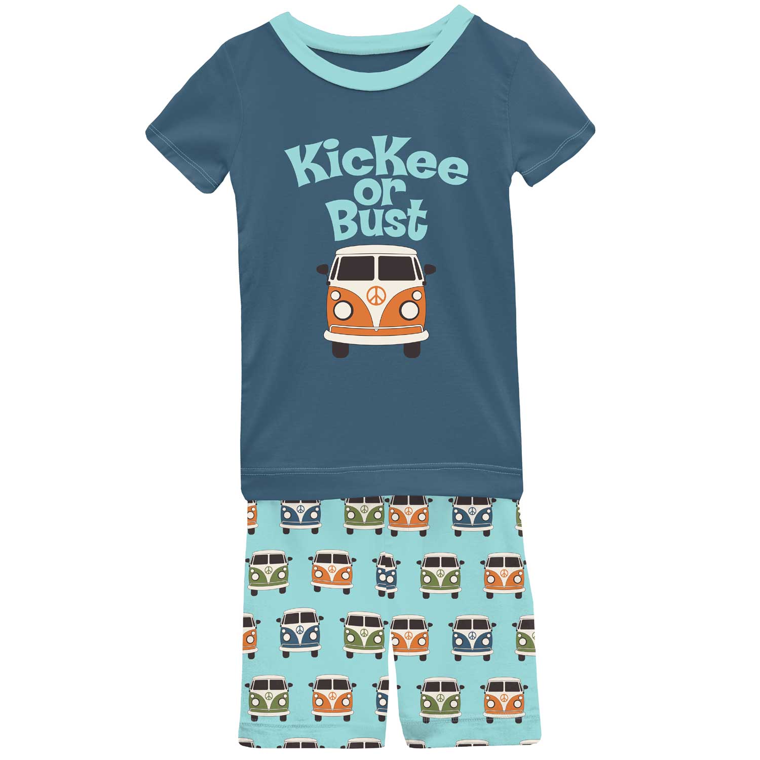 KicKee Pants Short Sleeve Pajama Set with Shorts - Summer Sky Vintage Vans