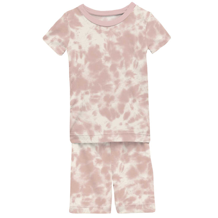 KicKee Pants Short Sleeve Pajama Set with Shorts - Baby Rose Tie Dye