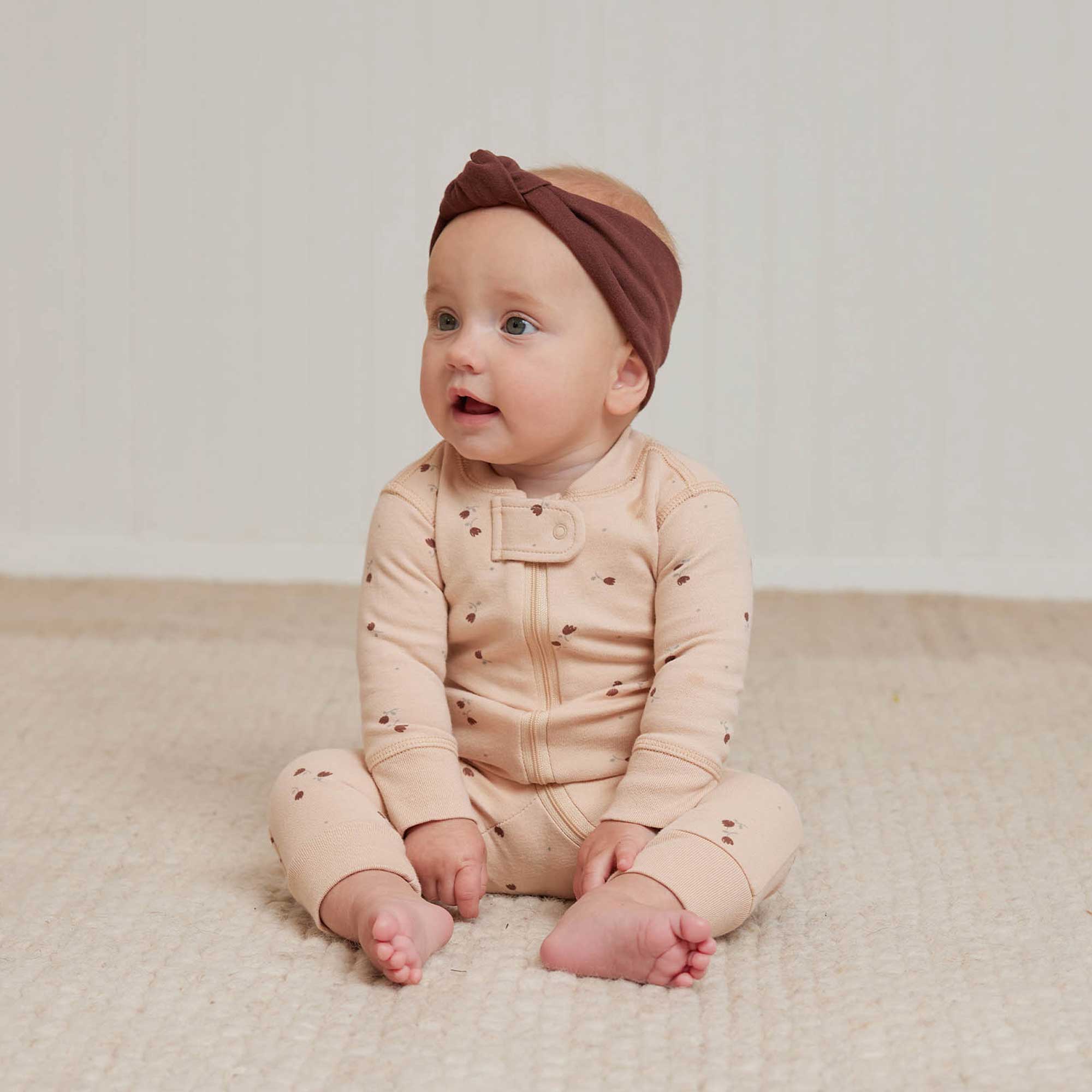 Quincy Mae Organic Zip Long Sleeve Sleeper - Tulips