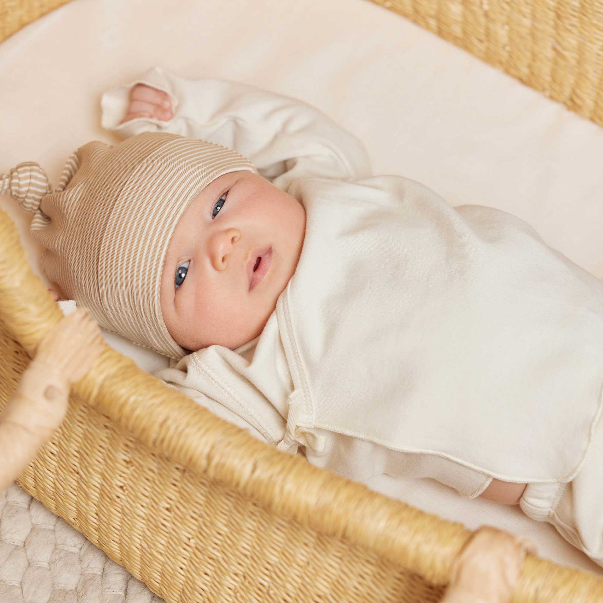 Quincy Mae Organic Wrap Top + Footed Pant Set - Ivory