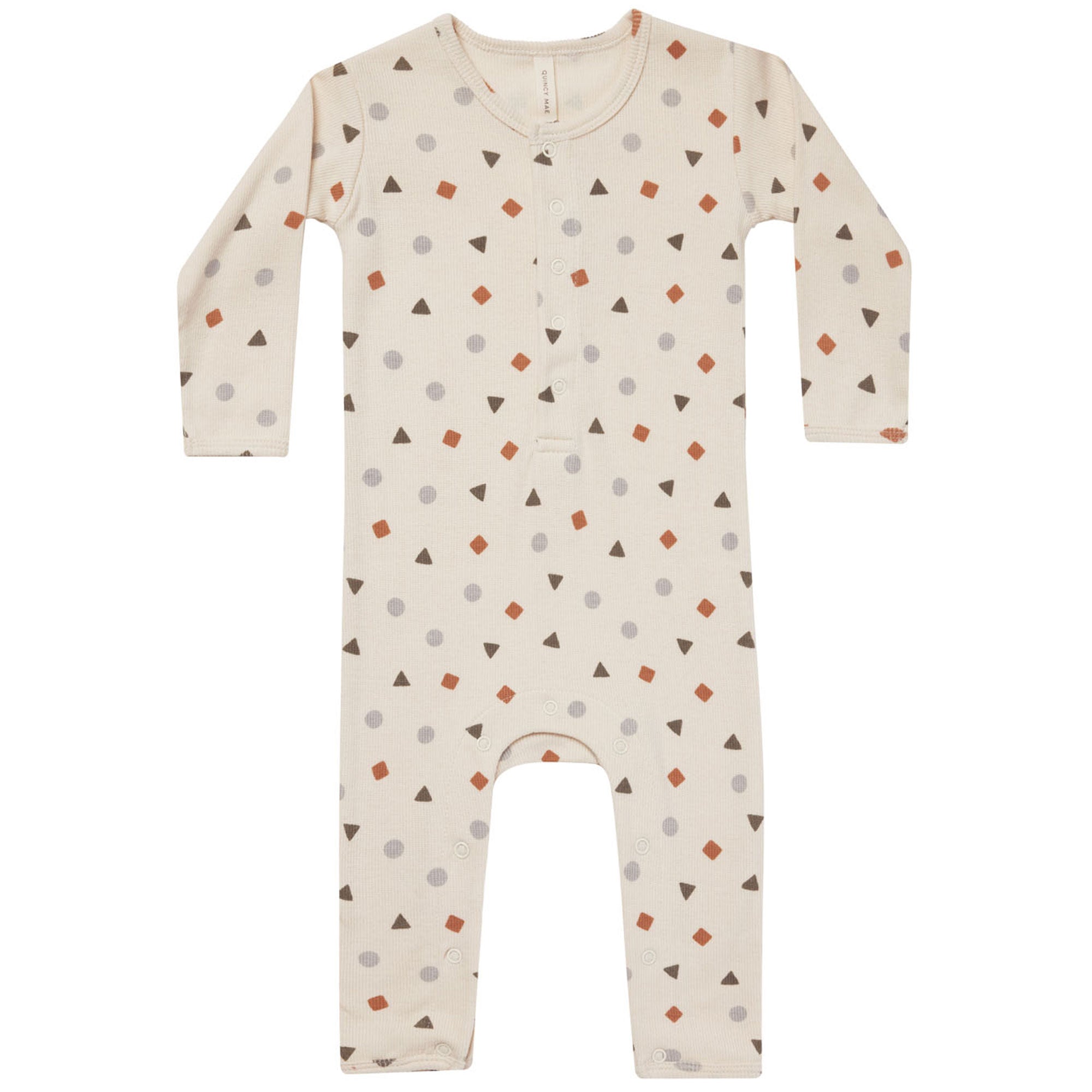 Quincy Mae Organic Ribbed Baby Jumpsuit - Geo