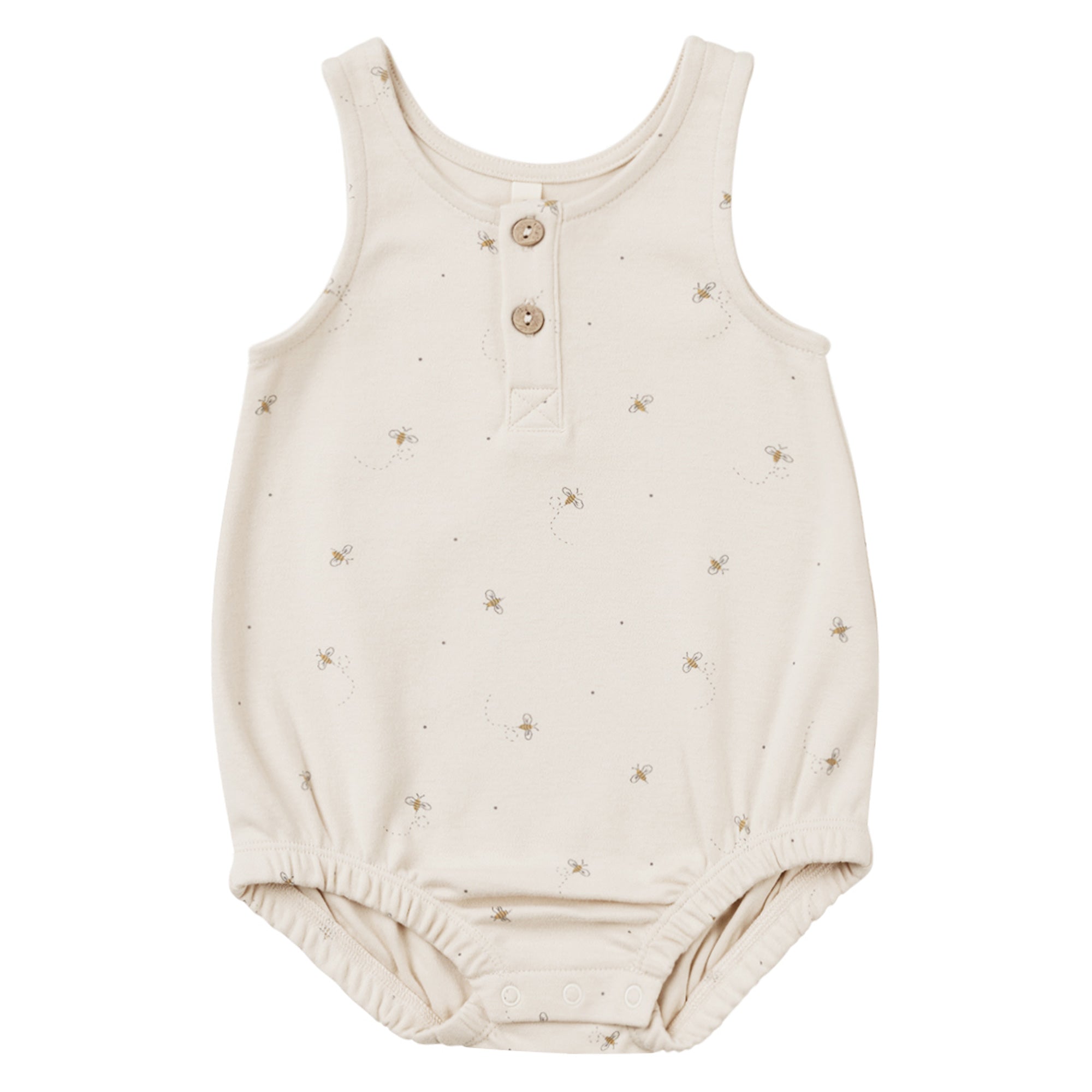 Quincy Mae Organic Sleeveless Bubble Romper | Bees