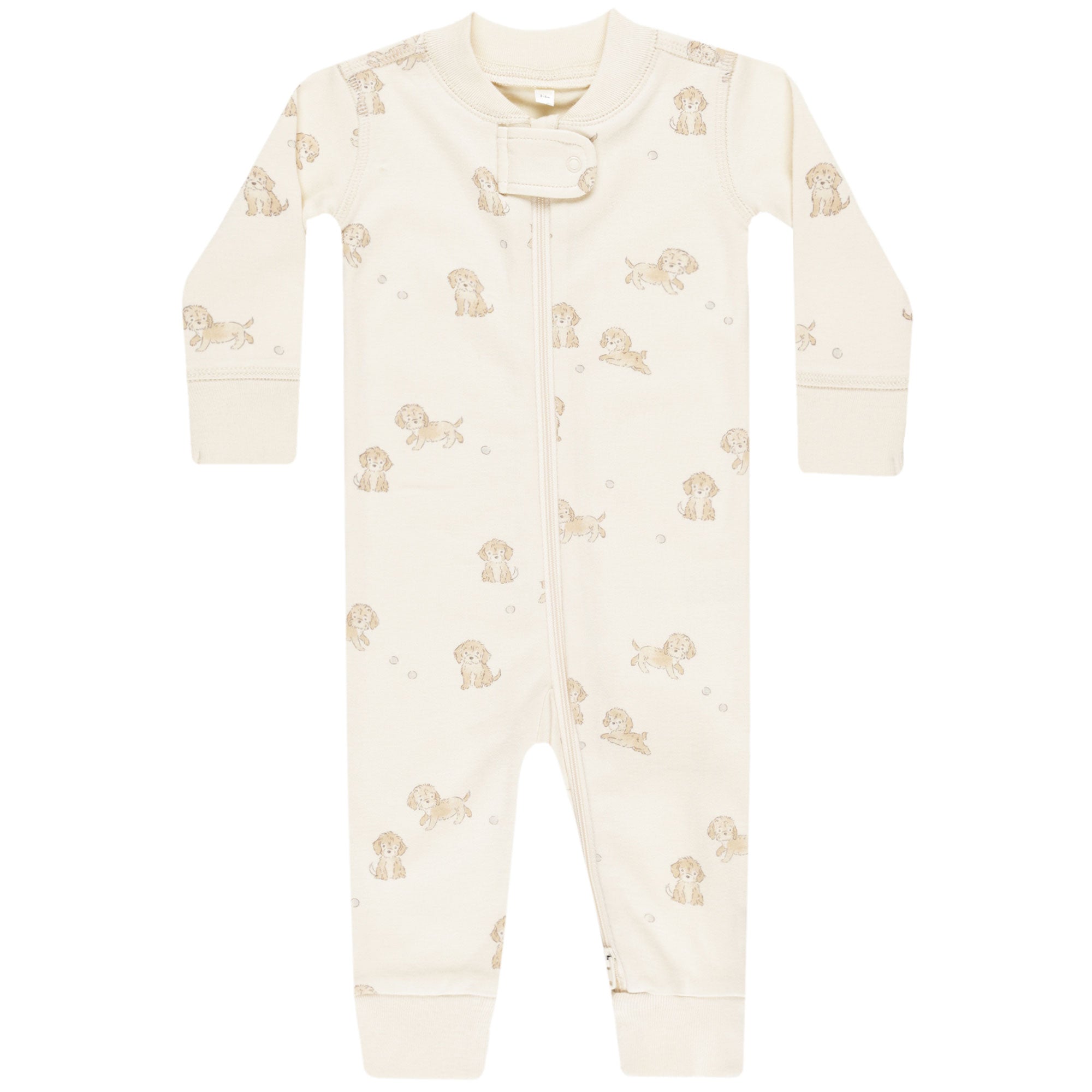 Quincy Mae Organic Zip Long Sleeve Sleeper | Puppies