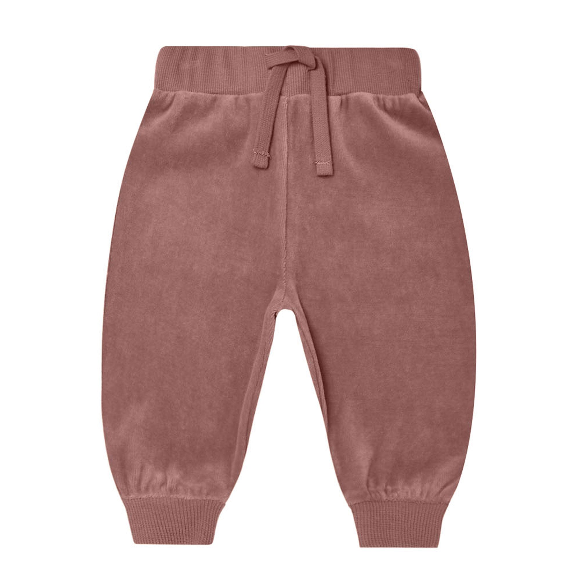 Quincy Mae Organic Velour Relaxed Sweatpant - Fig