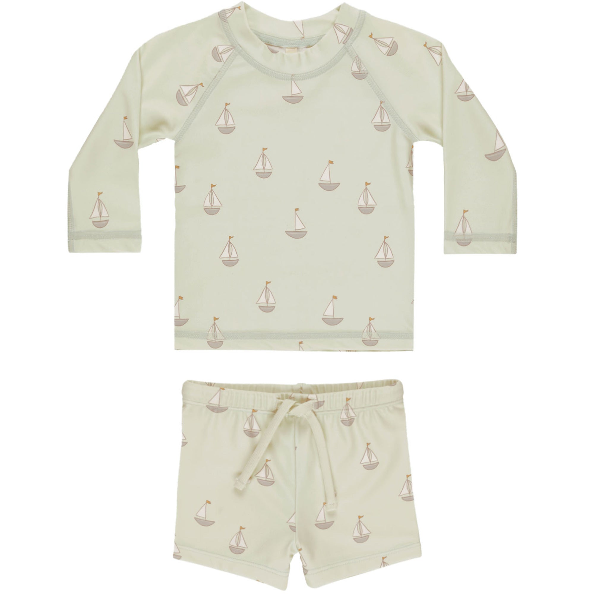 Quincy Mae Finn Rashguard + Short Set | Sailboats