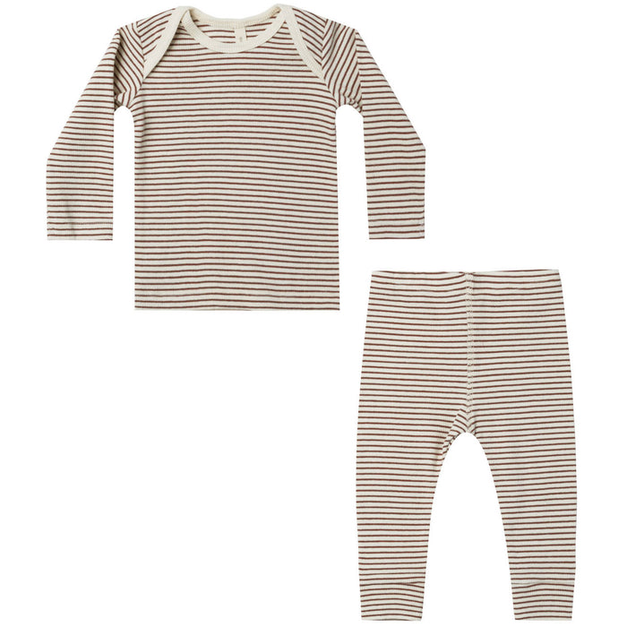 Long John Pajamas - Forest Stripe, Rylee + Cru