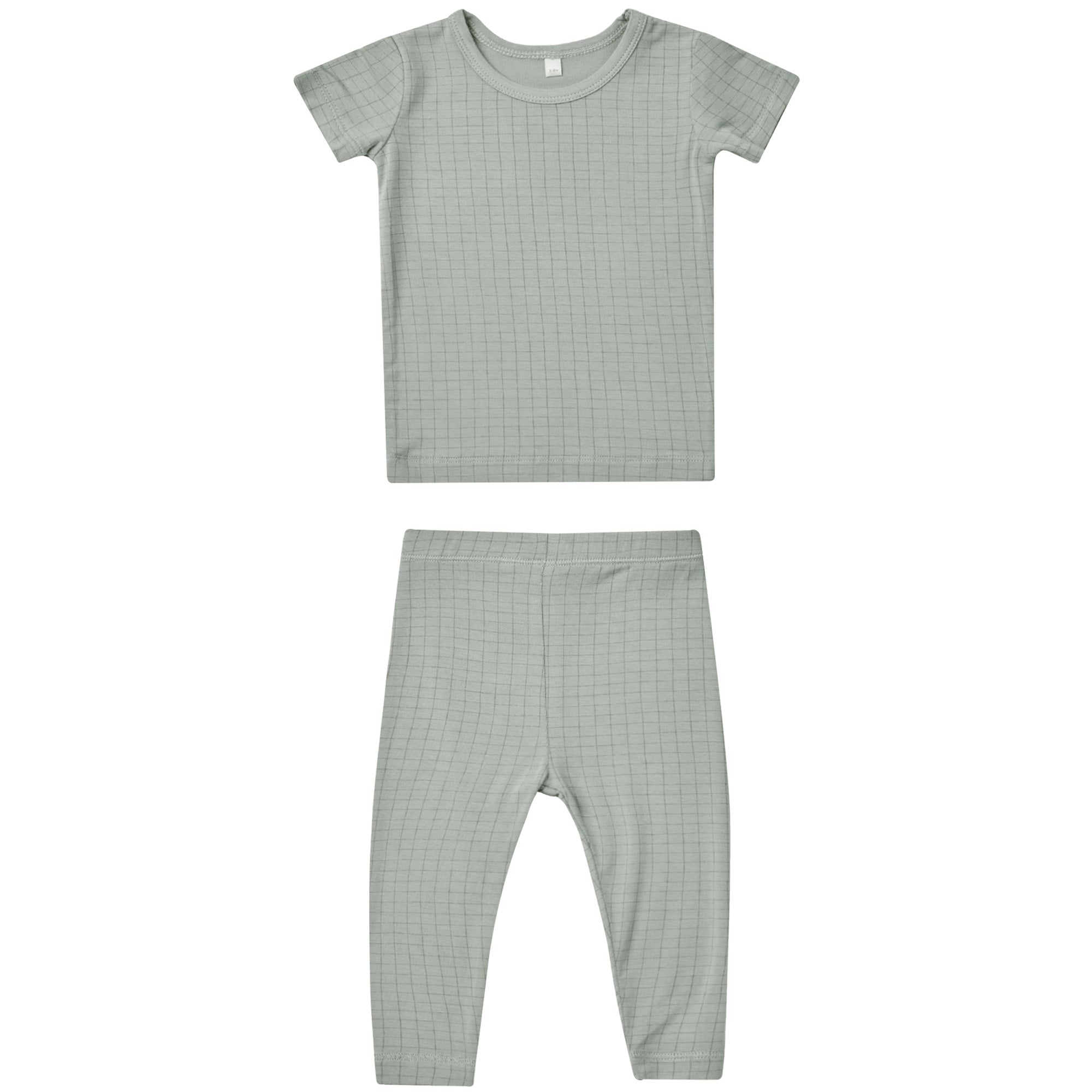 Quincy Mae Bamboo Short Sleeve Pajama Set | Grid