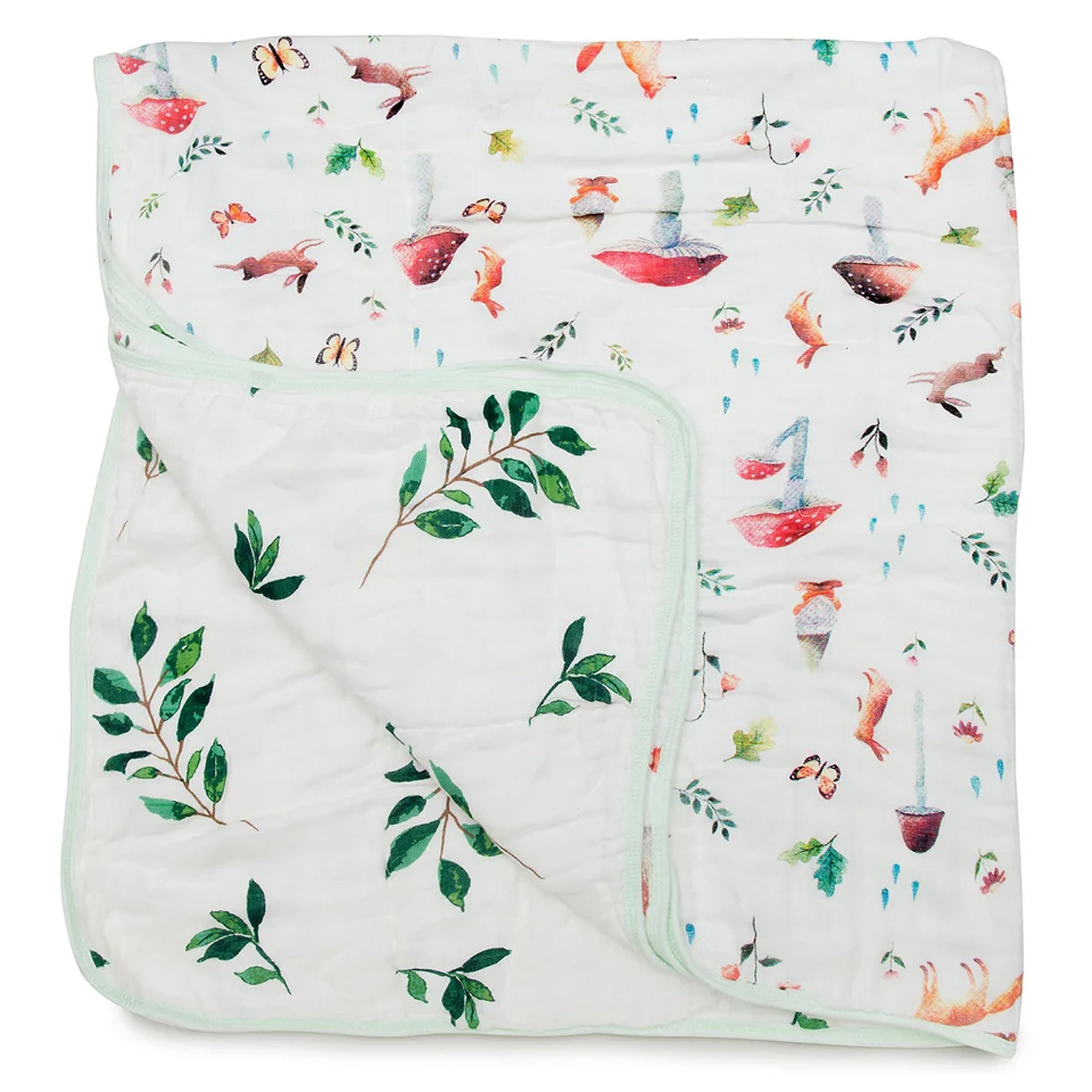 Loulou Lollipop Muslin Quilt Blanket - Woodland Gnome