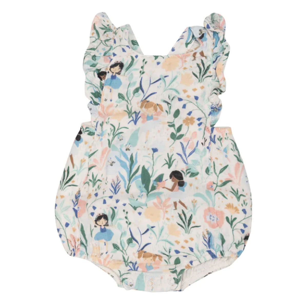 Angel Dear Organic Muslin Sunsuit - Pretty Garden Fairies