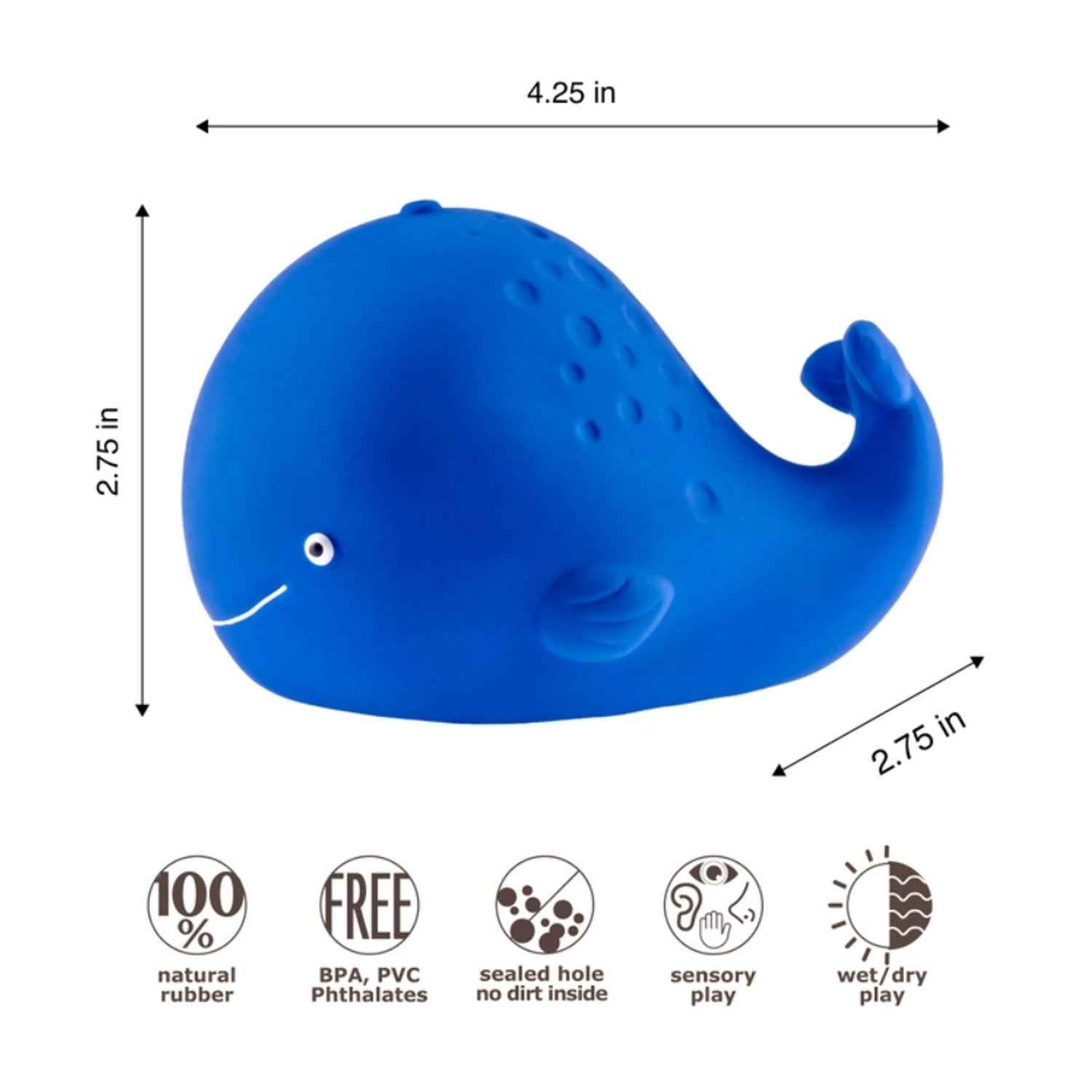 CaaOcho Pure Natural Rubber Kala the Whale Bath Toy