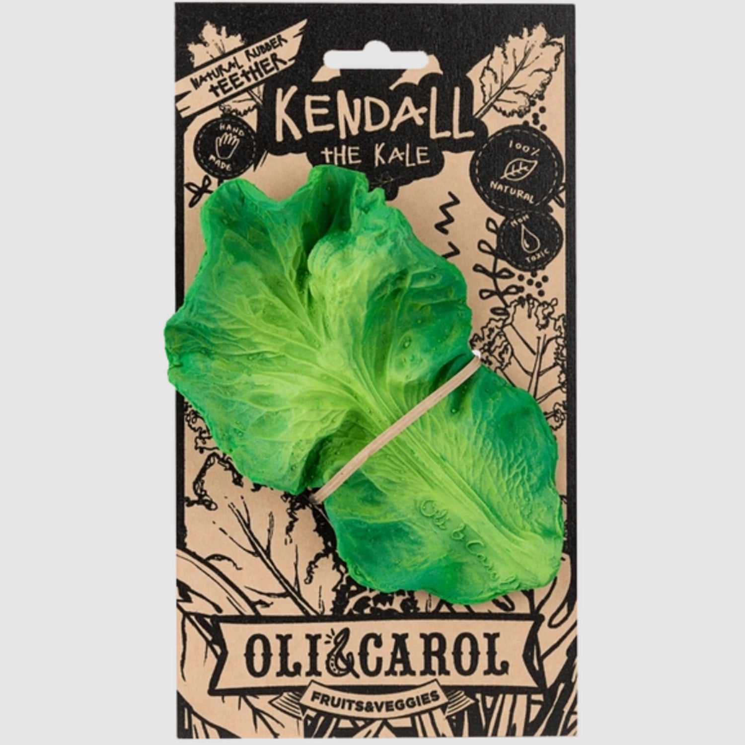 Oli & Carol Natural Rubber Teether Kendall the Kale