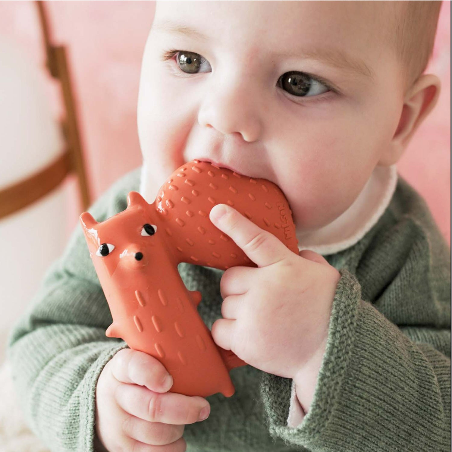 Oli & Carol Cyril Squirrel Fox Natural Rubber Teether and Bath Toy